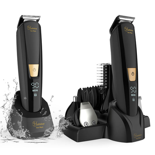 Beard/Hair Shaver for Men - All-in-One Mens Grooming Kit with Trimmer for Beard, Nose, face, Cordless Hair Clippers Electric Razor, Black Comfort