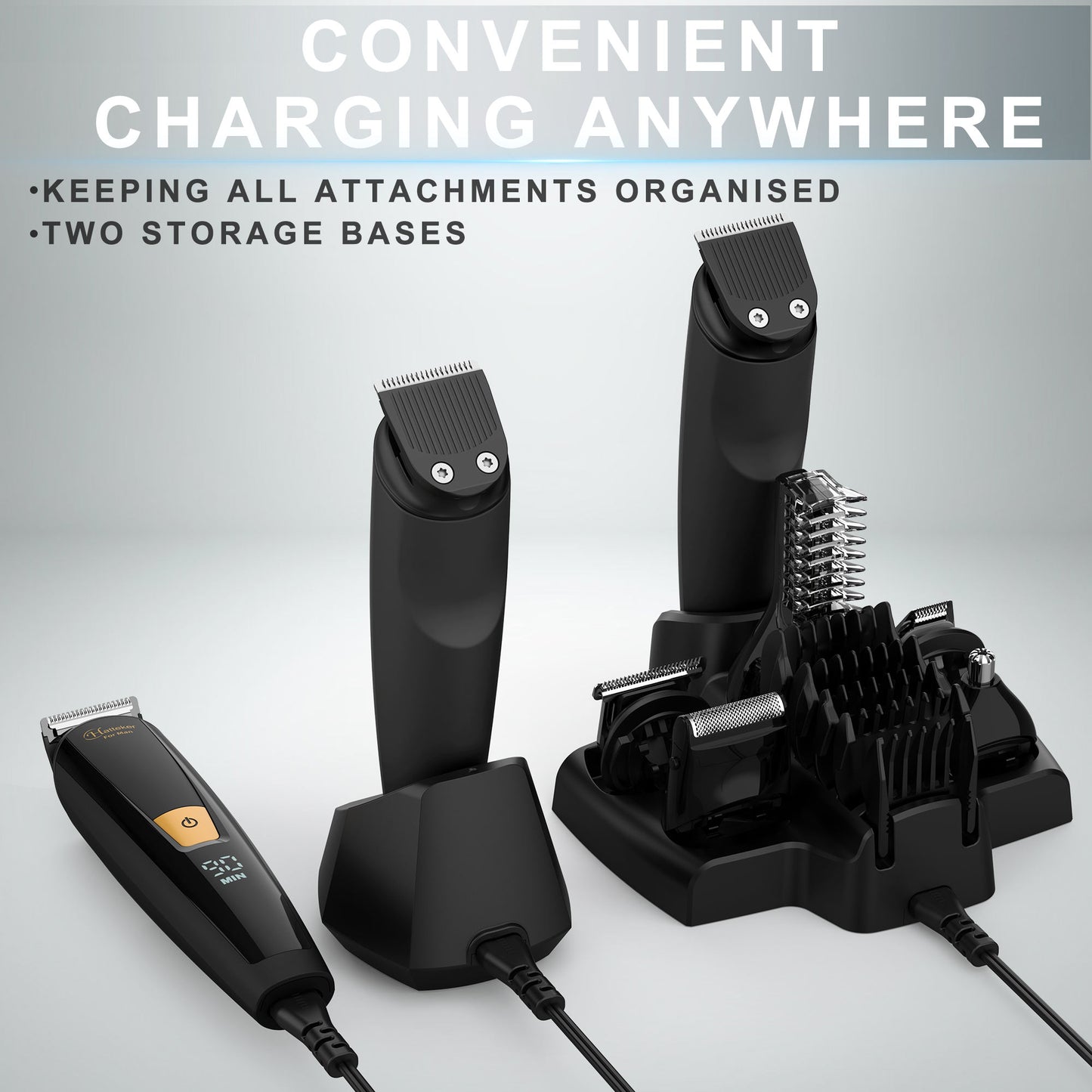 Beard/Hair Shaver for Men - All-in-One Mens Grooming Kit with Trimmer for Beard, Nose, face, Cordless Hair Clippers Electric Razor, Black Comfort