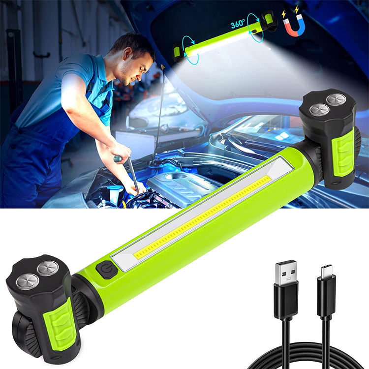 3000LM Work Light Flashlight, 5200mAh Rechargeable Underhood Lighting with Magnetic Base & Hanging Hooks, Handy Light for Car Repair/Garage/Job site/Power Outage/Emergency, Waterproof Durable Ledlight, Boyfriend Husband Father's Gift