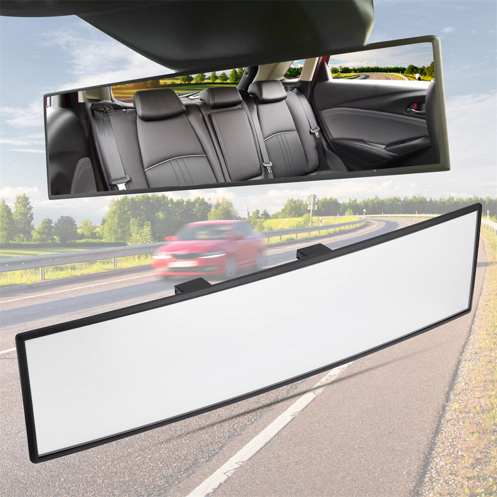 25 New Universal 11.81 Inch Panoramic Convex Real View Mirror for Car SUV Trucks Reversible Passengers High-Quality Glass Anti-Fall Design Easy Install Rearview Mirror