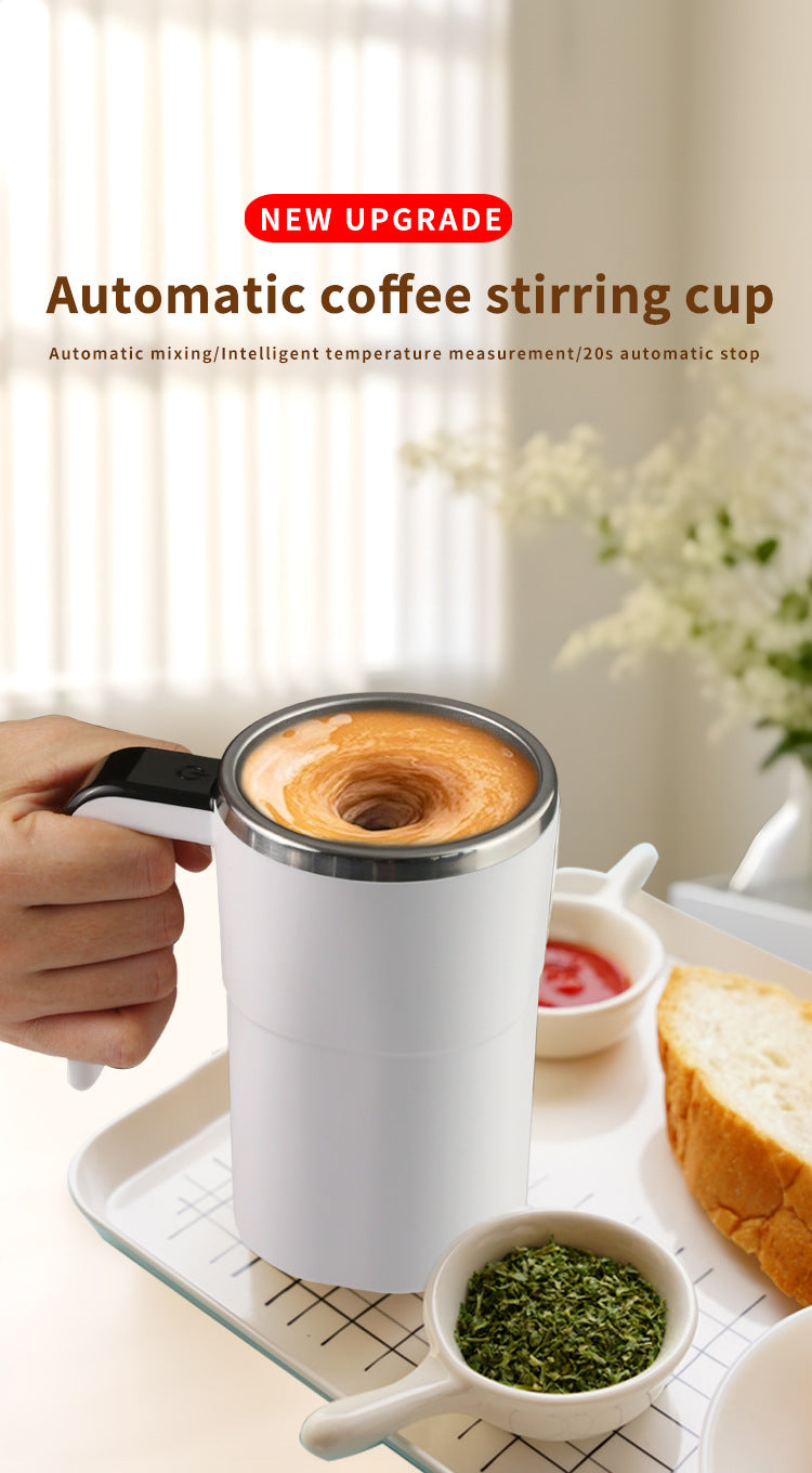 Essential for drinking coffee 380ml/12.85oz Automatic Magnetic Stirring Coffee Cup, Rechargeable Electric Coffee Mug, Digital Display Personal Coffee Cup, Gifts for Family Friend