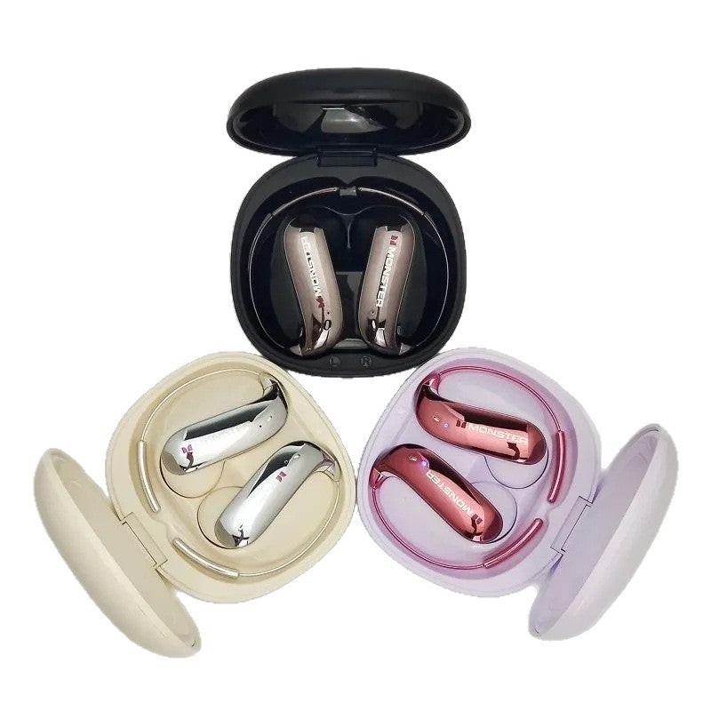 Black Monster Bluetooth Earbuds Zero-Gravity Titanium Ear-Hook Noise Cancelling 145H Playtime IPX5 Waterproof Wireless Headphones Gift for Men Women