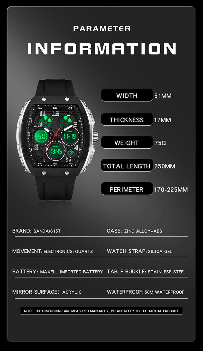 Men's Sporty Waterproof Quartz Watch, Fashionable Luminous Watch with Calendar Display for Party, Daily Clothing Decor, Trendy All-match & Exquisite Watch for Gift with Box