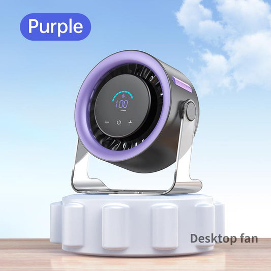 Desktop Fan Turbo Table Fan for Office 100-Speed Digital Display Low Noise Rechargeable Battery Dual Adjustment Modes
