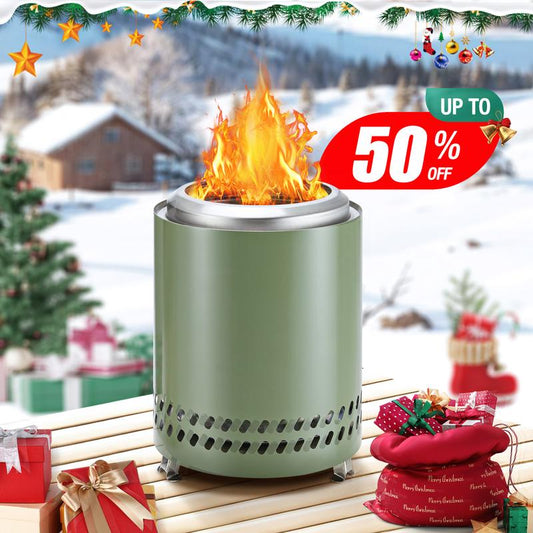 jumbo size Smokeless Fire Pit for Christmas Gift, 304 Stainless Steel Tabletop Firepit Wood Pellets Burning Fire Pits, Low Smoke Portable Firepits for Outdoor