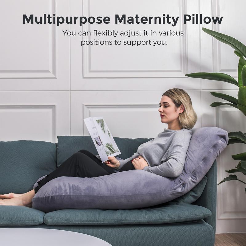 Momcozy Pregnancy Pillows, U Shaped Full Body Maternity Pillow with Removable Cover, 57 Inch Pregnancy Pillows for Sleeping, Grey!Buy 3 items at a 30% discount