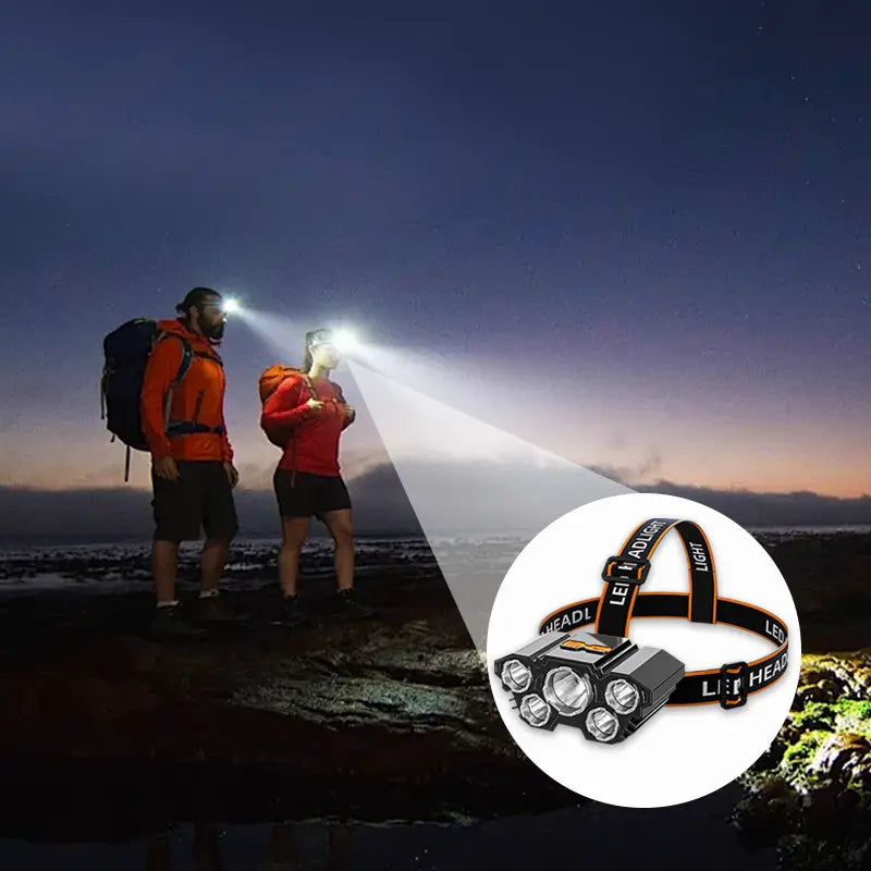 2 PACK Rechargable Headlamp, Led Head Lamp with 4 Modes, Waterproof Head Lights For Forehead, Hard Hat Light, Adjustable Head Flashlight For Adults, Bright Coast Headlamp for Outdoor Camping, Hiking, Running