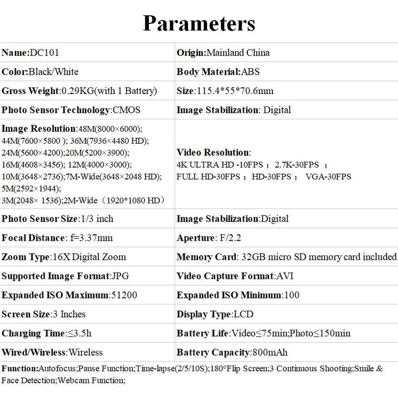 GLOBAL PICK 4K Digital Camera, 48MP Vlogging Photo Camera, Compact Electronics 16X Zoom Camera with Flip Screen, 32G SD Card, Summer Gift, Portable Camera with Dual Batteries / Single Battery, Black