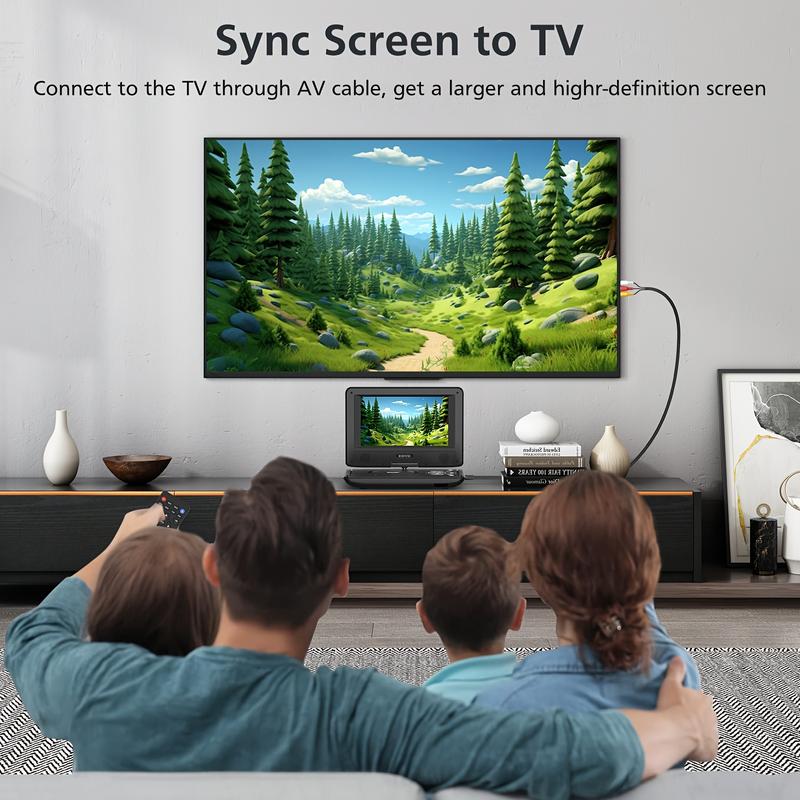 DVD 10.5-inch portable dvd player with 9.5-inch Eye-Care Screen Mini Karaoke Machine CD Player Audio Compact Device Dual Speakers Region-Free portable DVD player RCA output Multi-Format player Portable Dual-Speaker DVD Player HD DVD Player