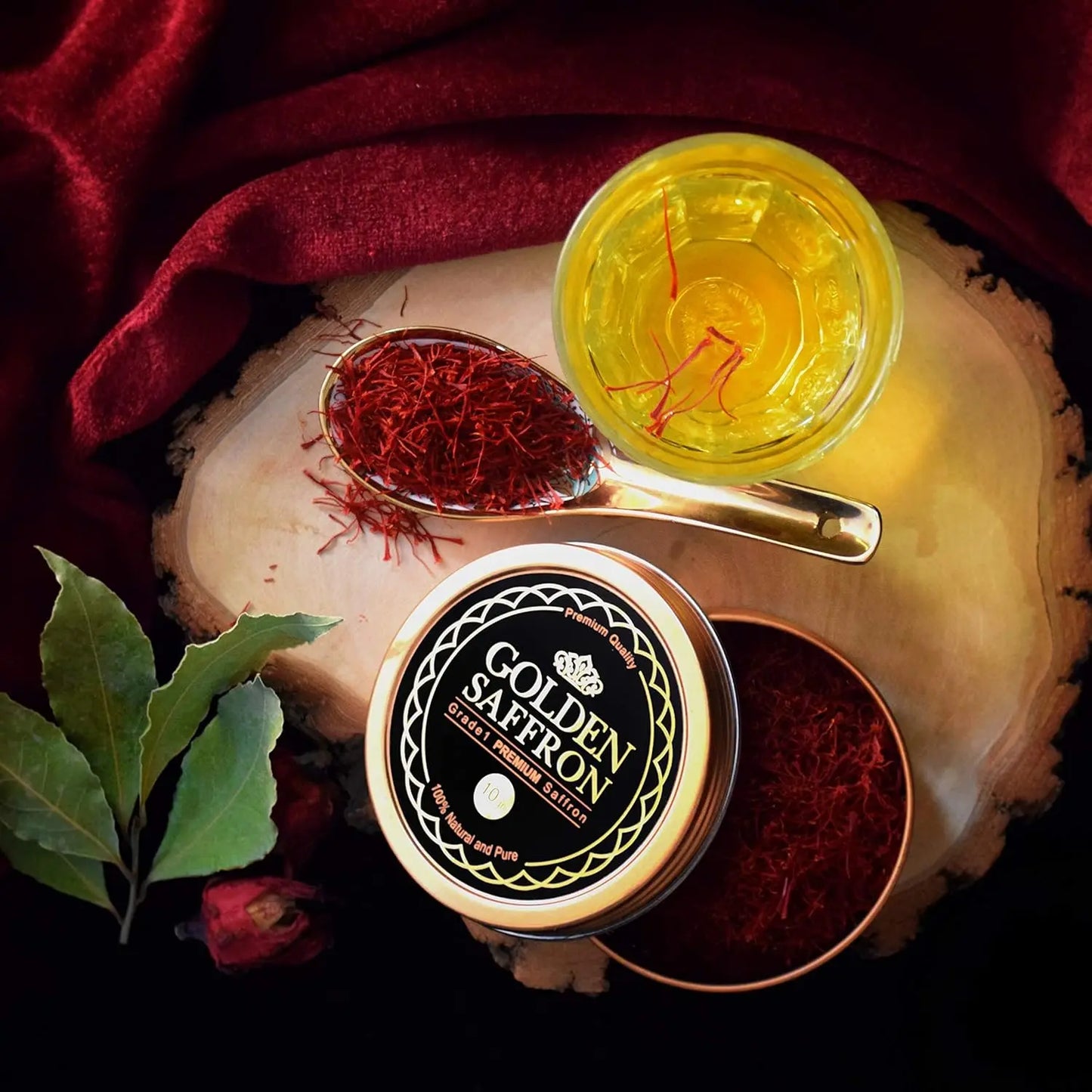 Golden Saffron, Finest Pure Premium All Red Saffron Threads, Grade A+ Super Negin Non-GMO Verified. For Tea, Paella, Rice, Desserts, Golden Milk and Risotto (2 to 75 Grams) image 9