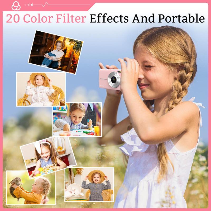 Digital Camera, 1080P & 44MP High Definition Camera, 32G Memory Card, 16X Digital Zoom, Durable Compact & Portable Digital Camera Photos For Teens & Beginners, Gift Camera auto-focus + 32GB memory card