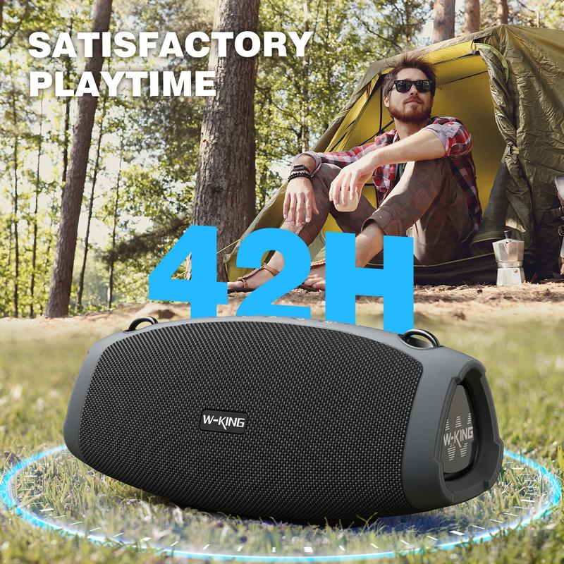 120W Portable Bluetooth Speaker with Wireless Microphone, IPX6 Waterproof, Triple Passive Radiators-Deep Bass/Hi-fi/DSP/Power Bank/TF/AUX/EQ/Opener