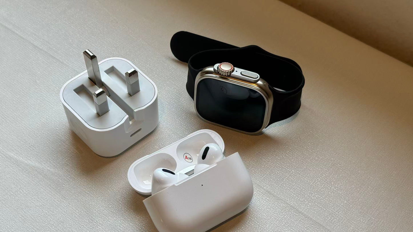 【flash sale】The latest 2025 6-in-1 smartwatch bundle includes a smartwatch, Bluetooth earphones, 20W fast charging, Type-C fast charging cable, adapter, and audio support device—compact and portable. Earphones are also included.