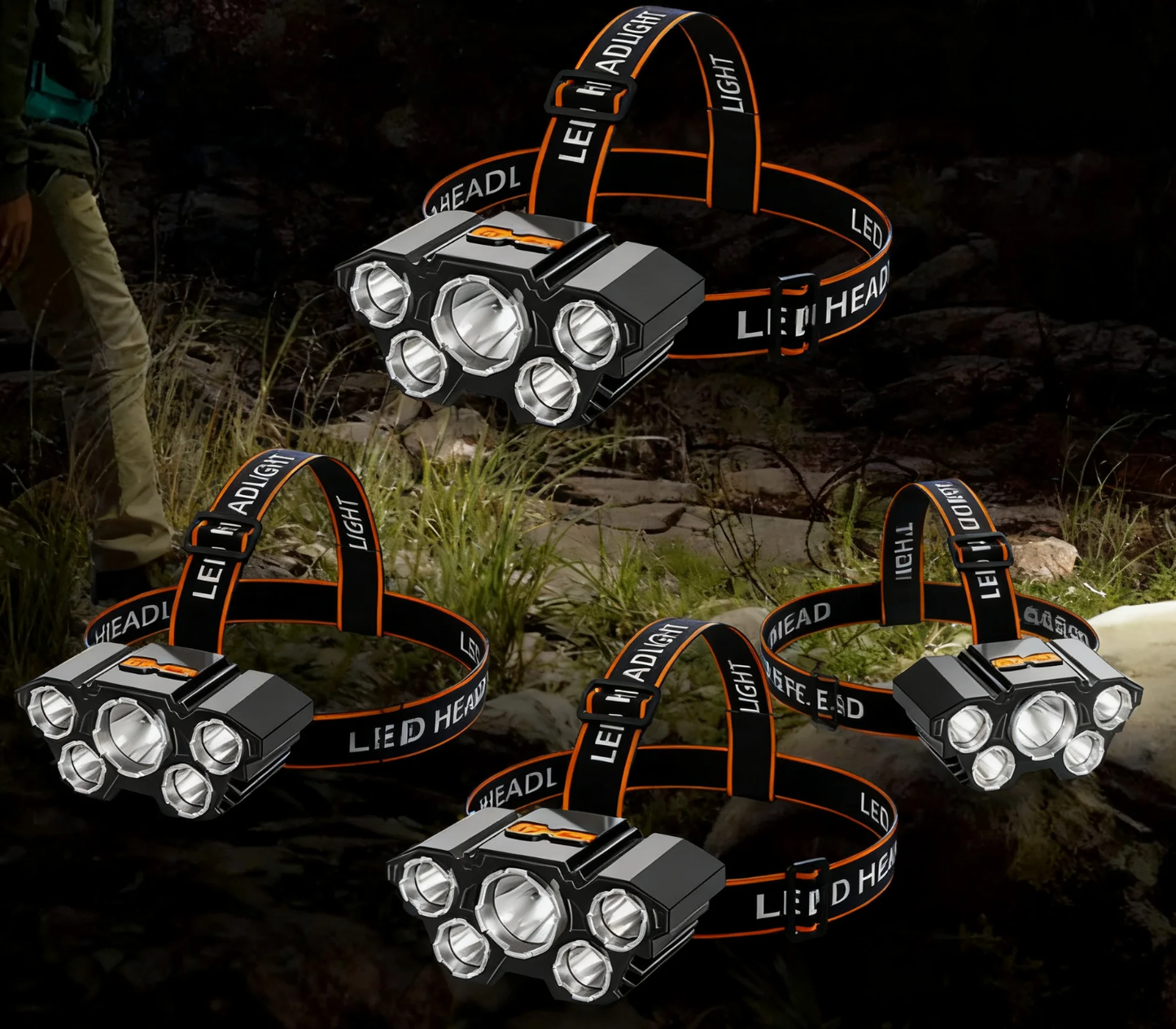 2 Pack Rechargable Headlamp, Led Head Lamp with 3 Modes, Waterproof Head Lights For Forehead, Hard Hat Light, Adjustable Head Flashlight For Adults, Bright Coast Headlamp for Outdoor Camping, Hiking, Running