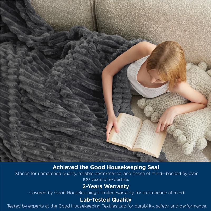 Bedsure GentleSoft Cozy Blanket-Patio Furniture Decor,Ultra-Soft,Classic Stripe Pattern, Ideal for Bed,Couch, Travel,Camping, All Seasons,Home Bedroom Decor Plush Outdoorfun,Lightweight Comforter,Cute Small Throws for Girls,