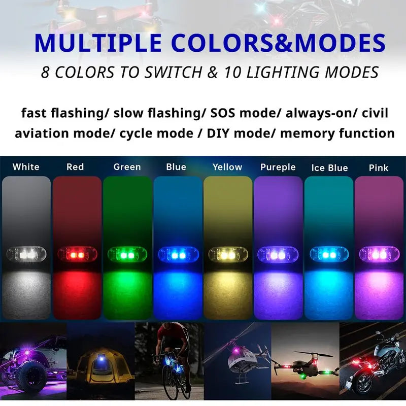 8 lights and 1 remote control Remote Control Car Footwell Light, USB Rechargeable RGB LED Dashboard Light, Waterproof Interior Car Lighting Accessories, LED Car Lights for Cars, Motorcycles, SUVs, Pickups, LED Car Ambient Light