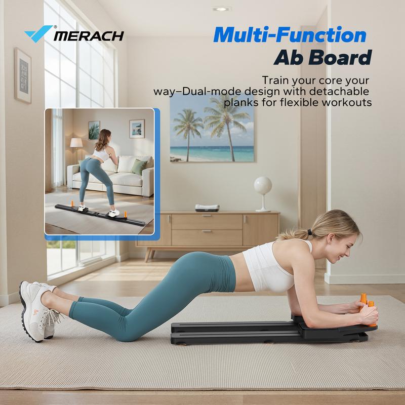 Multi-functional Adjustable Ab Exercise Board, Split Ab Slide Roller Board, Home Pilates Reformer with Knee Mat for Home Gym Core & Ab Strength Training, Abdominal Crunch Machine, dealsforyoudays