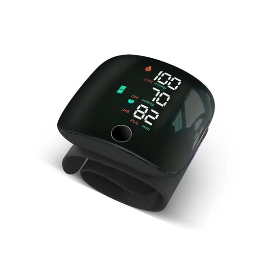 Wrist blood pressure monitor, rechargeable blood pressure monitor for home use, LED display, voice broadcast, wrist measuring instrument, touch screen wrist blood pressure cuff, 99x2 reading memory wrist blood pressure monitor, with carrying case.