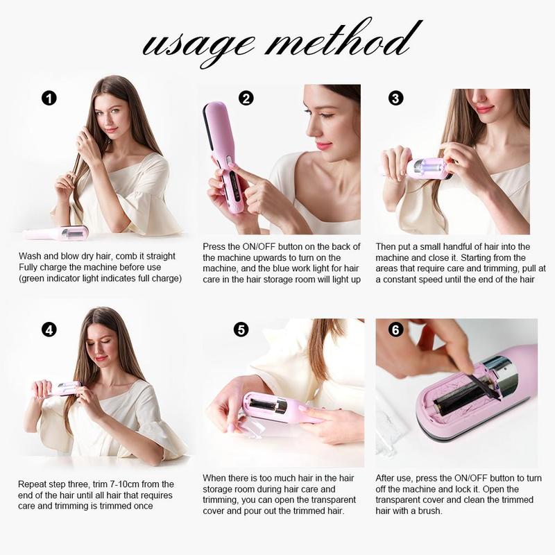 Automatic Electric Hair Clipper, Multifunctional Type-c Rechargeable Hair Split End Clipper, Portable Wireless Trimmer, Hair Care Tool