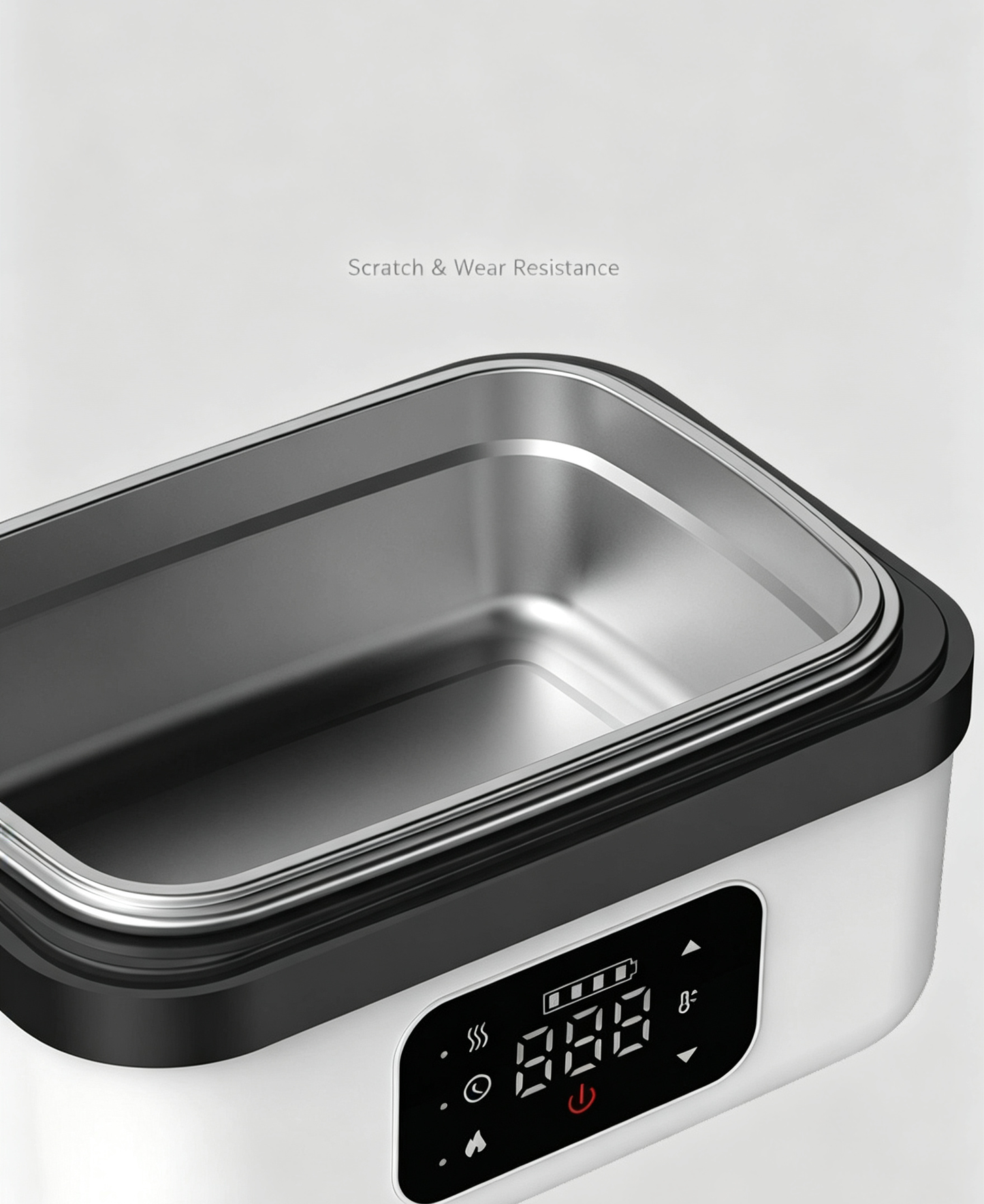 Portable Digital Display Heated Lunch Box, 8000mAh Rechargeable Insulated Bento Box, Stainless Steel Inner Pot with Heat Insulation Layer, Water-Free Wireless Heating, Works as Phone Power Bank, Heated Food Container for Office, School, Car & Camping