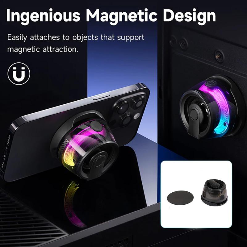 Magnetic Bluetooth Speaker - Gifts Ideas - Phone Stand Bluetooth Speaker Magnet to iPhone, Android, Golf Cart & Anything Metal - Small Portable Speaker with RGB for Camping, Party, Desk#fathersdaygifts
