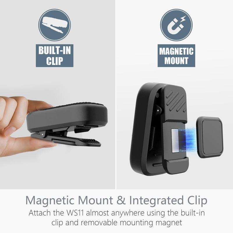 Wearable Bluetooth Speaker with IPX5 Waterproof, Magnetic Clip-on Outdoor Portable Bluetooth Speakers, Built-in Mic for Hands-Free Music and Calls