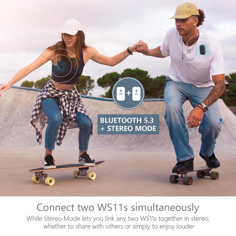 Wearable Bluetooth Speaker with IPX5 Waterproof, Magnetic Clip-on Outdoor Portable Bluetooth Speakers, Built-in Mic for Hands-Free Music and Calls