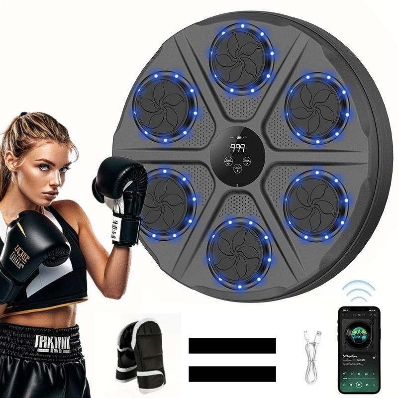 Music Boxing Six-Target Training Machine with Gloves - Wall Mount Fun Fitness for Kids,Music Boxing Machine, Wall Mount Boxing Machine - Smart Fun Fitness Gear for All Ages,Interactive Boxing Trainer - Enhance Workout Fun with Free Boxing Gloves