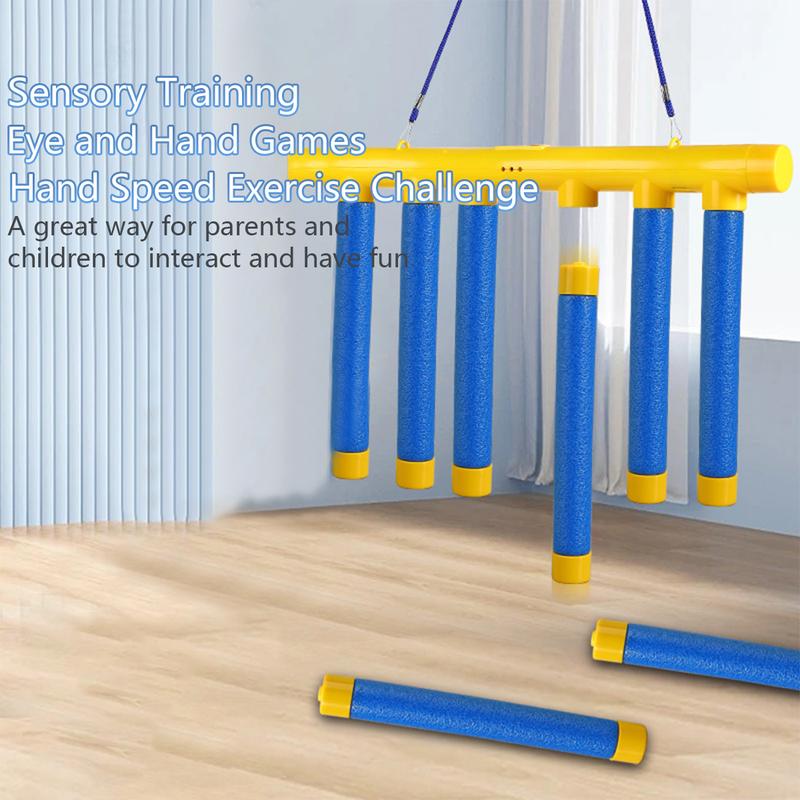 Reflex Challenge Game - Hand-Eye Coordination Training Toy with 3 Adjustable Speed Settings, Upgrade Remote Control & Catching Sticks Game