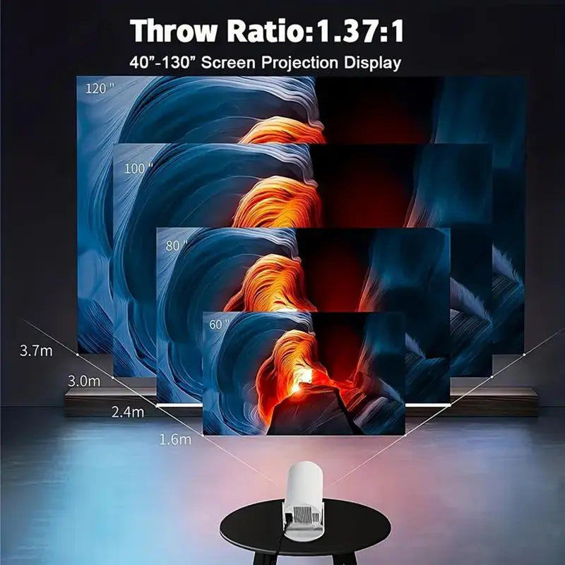 Smart Portable Outdoor 4K Projector with WlFl 6&Bluetooth 5.0, Projector for Home and Outdoor UseHome Cinema Birthday Gift