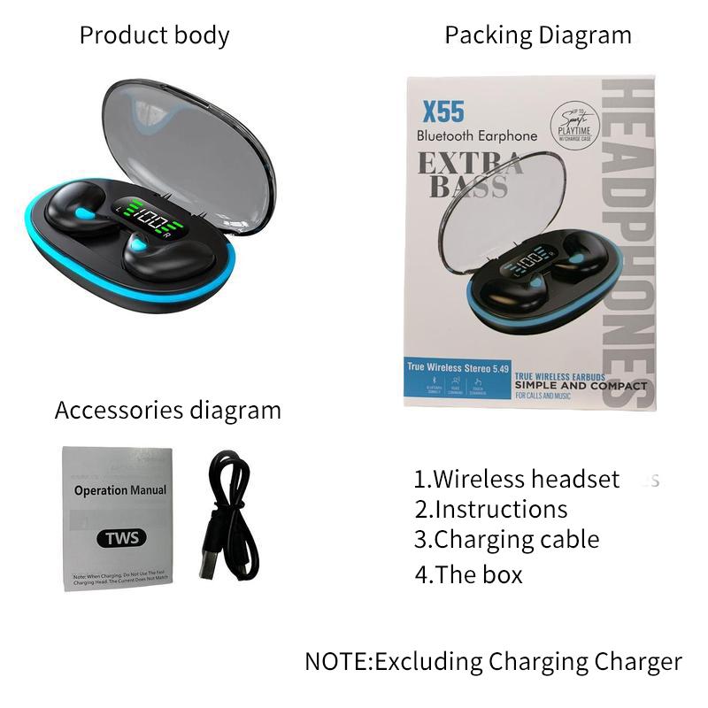 IPX7 Sleep Earbuds, Bluetooth 5.4 Noise-Canceling Earbuds,Wireless In-Ear Audio Connection, Suitable for Swimming and Sleeping, Black Friday Headphone Electronic Headset