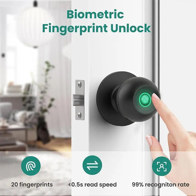 Smart Fingerprint Door Lock, 1pc Smart Lock with Anti-theft Function, Intelligent Door Knob with APP Suitable for Rooms, Offices, Apartments, Warehouses, and Garages Dealsforyoudays Handle Hardware