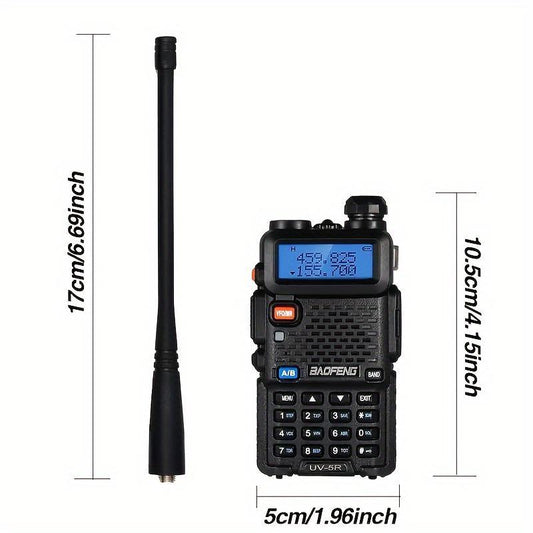 UV-5R Dual Band Two Way Radio Transceiver, USB Charging Long Range Supports CHIRP Portable Handheld Walkie Talkie, Wireless Electronic Gadgets, Compact, Device, Remote, Durable Handheld Ham Radio Transceiver, Rechargeable Walkie Talkies