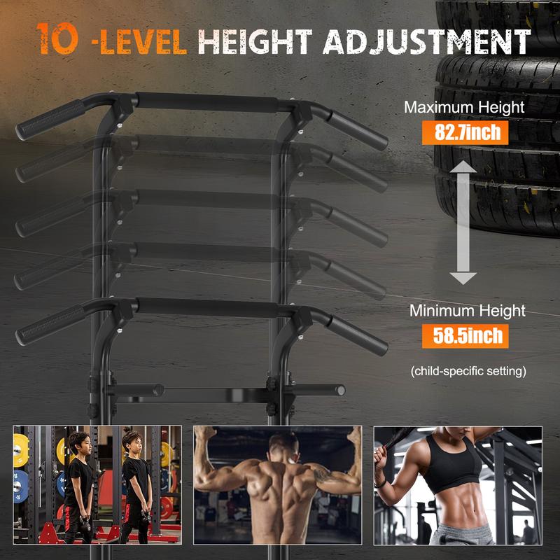 Pull Up Bar 32.3' H-Shaped Base Height Adjustable 330lbs Multi-Level Suction Cups 10 Levels for Home Fitness Use Whole Body Workout Exercise Equipment