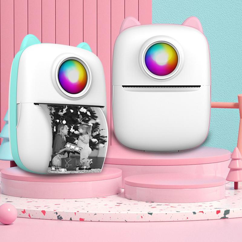 Portable Wireless Sticker Printer- Mini Bluetooth Thermal Printer- Photo, Label, Sticker, Text, List Printing- Connected to Mobile Phones- for Students, Kids Use