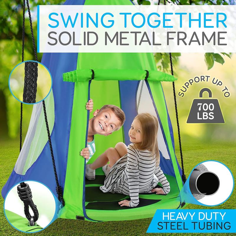 Hanging Tree Swing 、Tent Waterproof、 Backyard Hammock Chair、Max Capacity 600lbs、Detachable Play Tent Swing、Play House Castle Nest Pod Indoor、Outdoor Bedroom Ceiling Hanging Tent Camping Tree House