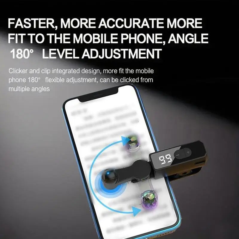 2026 Upgraded Mobile Game Auto Clicker Gaming Accessory, Built-in Battery, No Power Source Connection Needed, Smartphone Device Accessories for Live Streaming Likes