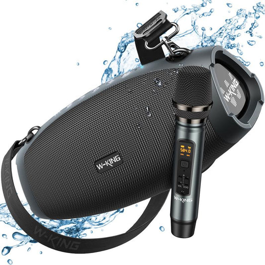 120W Portable Bluetooth Speaker with Wireless Microphone, IPX6 Waterproof, Triple Passive Radiators-Deep Bass/Hi-fi/DSP/Power Bank/TF/AUX/EQ/Opener
