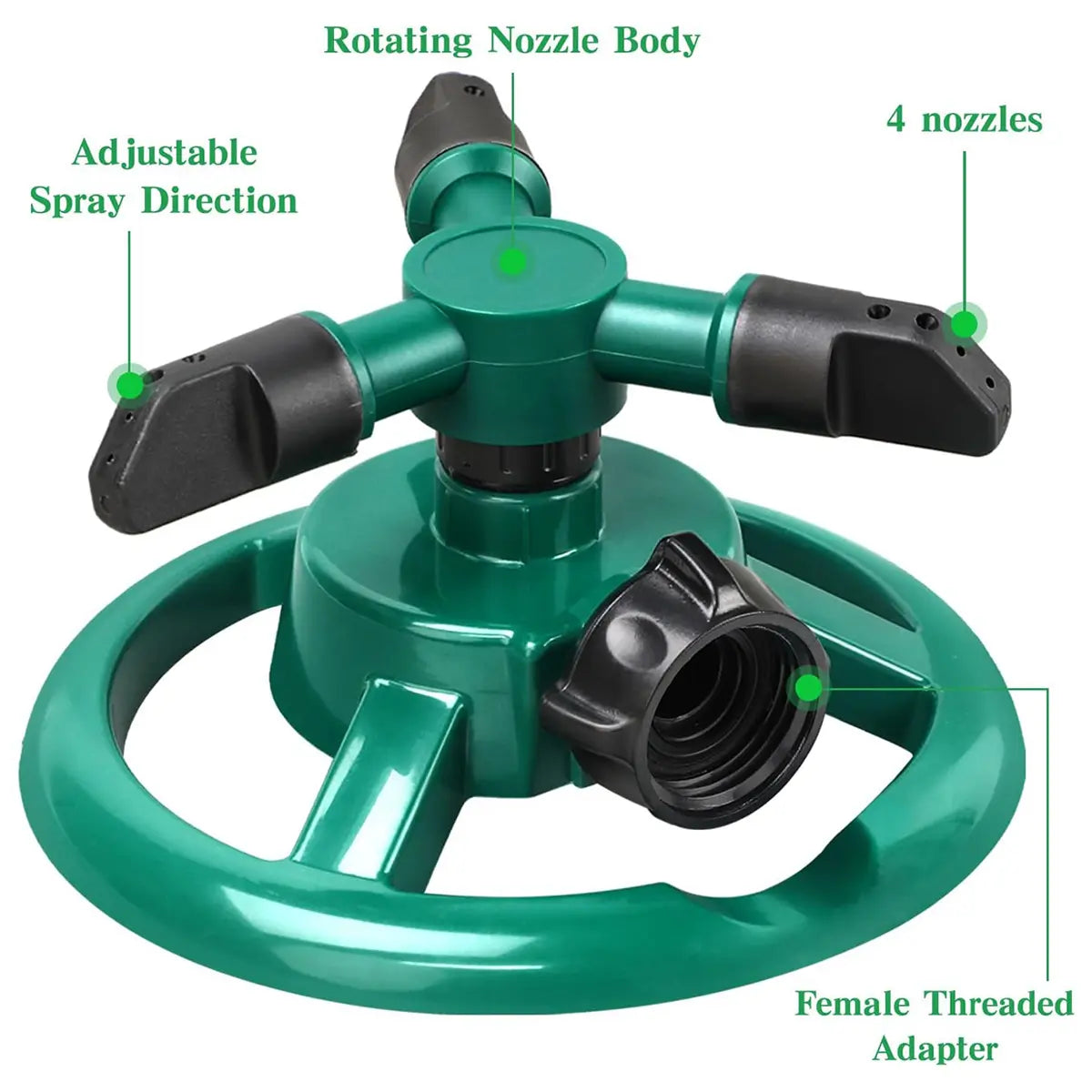 360 Degree Rotating Lawn Sprinkler, Automatic Garden Watering System, Large Area Coverage Irrigation, Heavy Duty Yard Sprinkler for Outdoor Spray, Adjustable Lawn & Garden Watering Device,Household Essential — Durable image 8