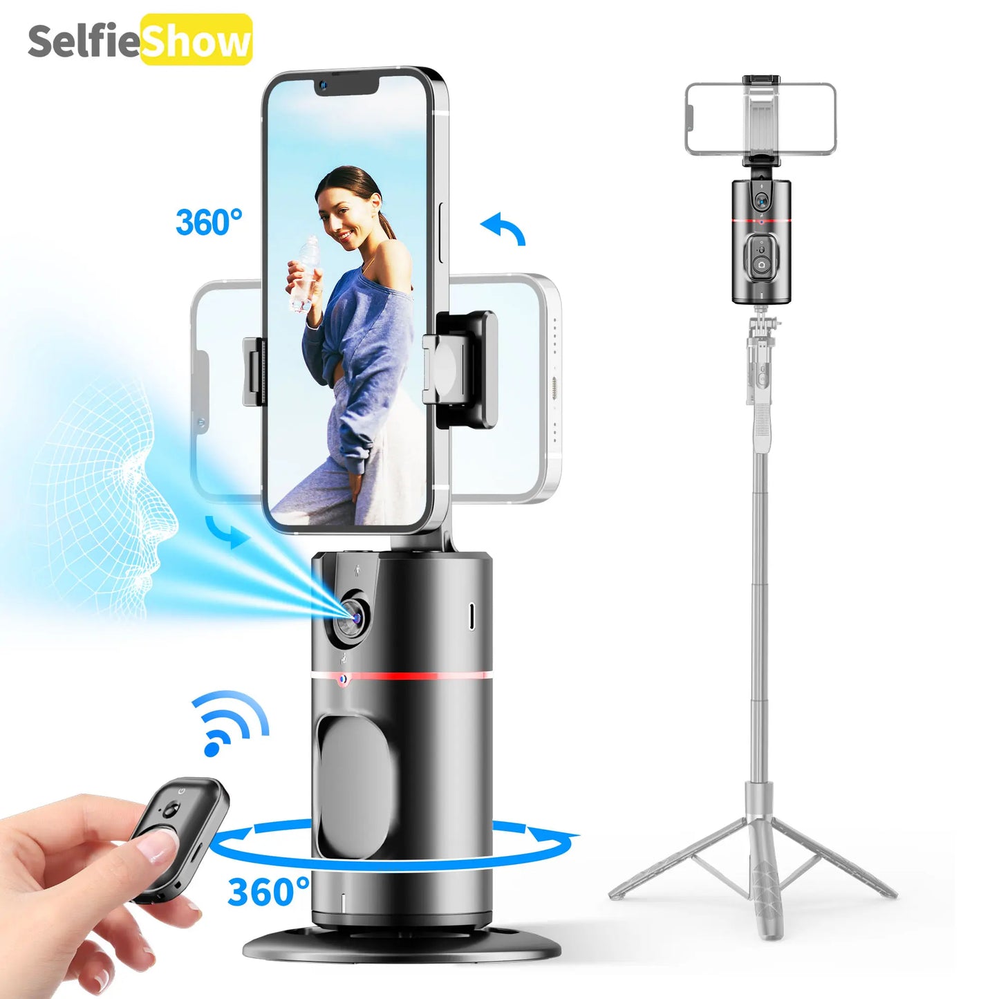 Phone Gimbal Stabilizer, 360° Rotatable Phone Live Broadcast Bracket with Wireless Remote Control, Rechargeable Adjustable Phone Desktop Stand for Phone Shooting, Phone Photography Accessories