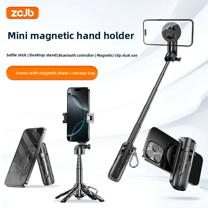 Magnetic Selfie Stick with Portable Grip for Vlog & Live Streaming