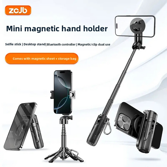 Magnetic Selfie Stick with Portable Grip for Vlog & Live Streaming