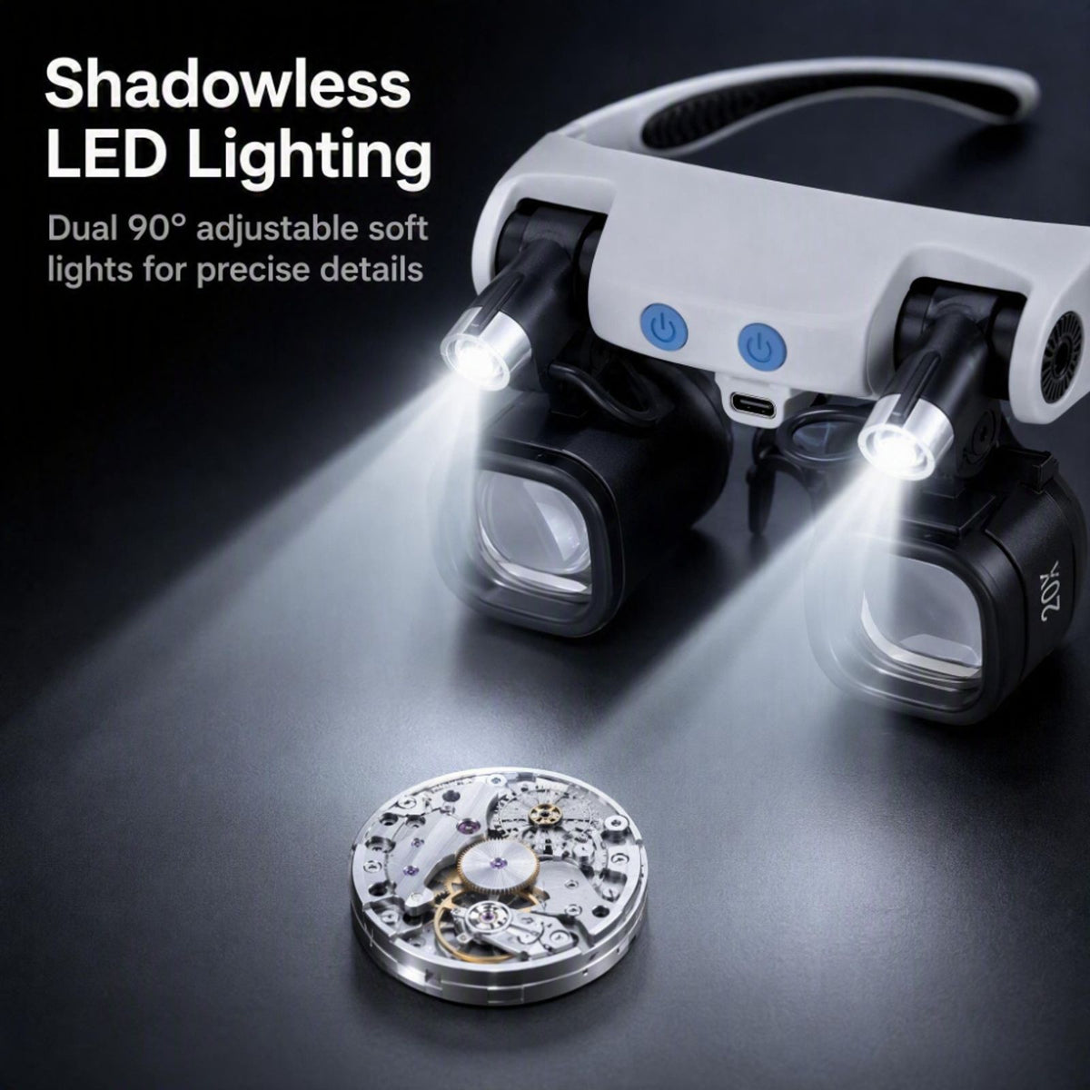 10pcs interchangeable magnifying lenses led head mounted image 8