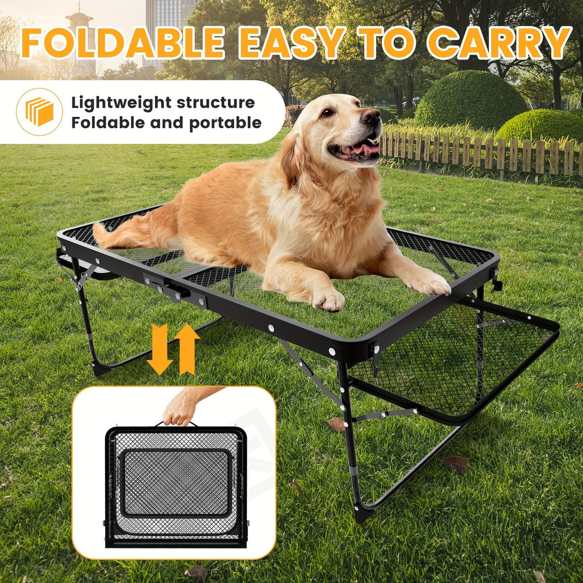 folding table 2 wingboards camping table mesh top height image 8