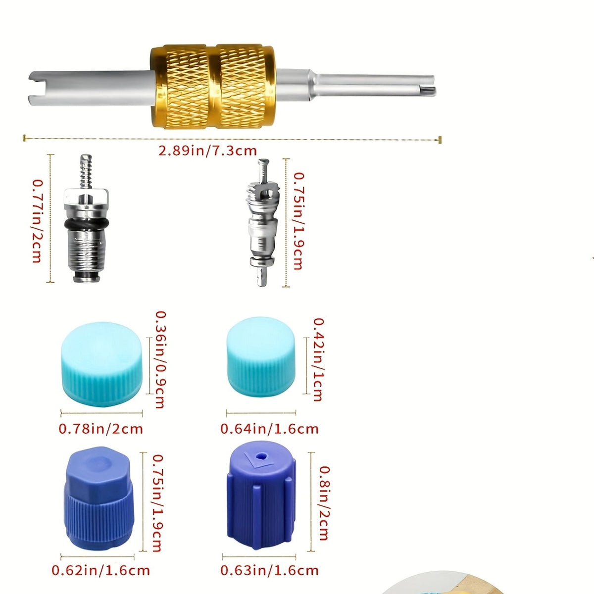 空调保气工具31件套 完整的暖通空调阀芯拆卸和安装工具套件 高效拆卸和安装r134a r12空调制冷系统的 image 7