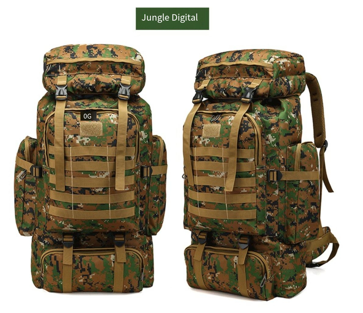 Prepper Bags, 80L Big Forest Bugout Bags, 600D Oxford Fabric Go Bag, SpringTok Waterproof and Breathable Travel Backpack, Spend night Biggie Handbag, Rugged and Durable Men's Camouflage Backpack Hiking Camping Hunting Fishing