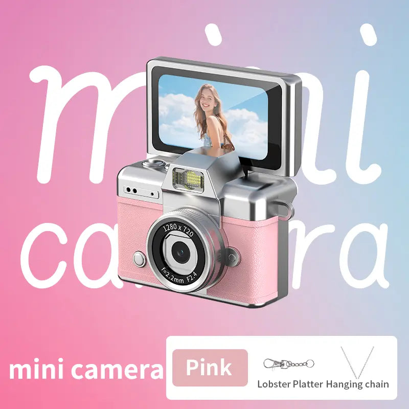 Mini Keychain Digital Camera – Pocket-Size Camera 1080P HD with 1MP Lens, Flash & 0.96" Screen, 32G Card & Charging Cable Included, Retro Vlog Camera for Travel, Concerts, Kids & Instant Party