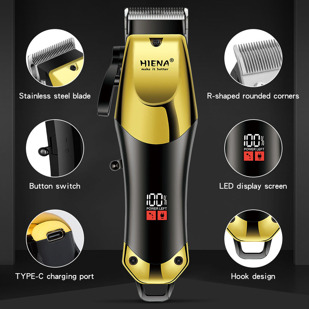 3 Piece Professional Blonde Hair Clipper & Trimmer Kit for Men USB Rechargeable Barber Set Featuring LCD Display, Adjustable Blade Hair Clippers, and Professional Men's Trimmer Hair Cutting Kits