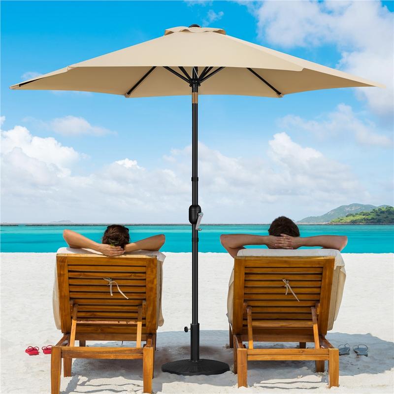 【On Sale】 Yaheetech 10FT Patio Umbrella w/ Push Button Tilt and Crank, Outdoor Garden Table Umbrella for Garden, Deck, Backyard, Pool, Beach