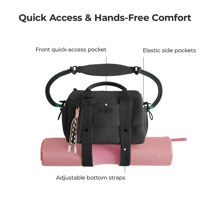 Reiki Mini Gym Compact Duffle Bag (9.84" x 5.9" x 6.69") 5.5L Capacity, Waterproof PVC Pocket, Adjustable Bottom Straps, Elastic side pockets, Ideal for Gym & Daily Use